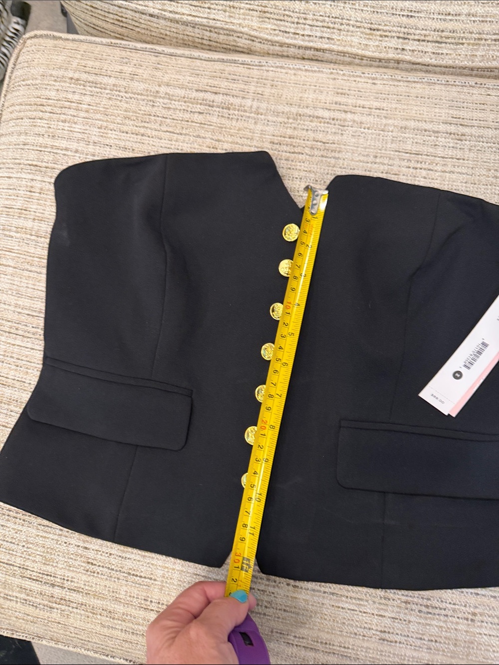 Aqua Black Strapless Corset Top with Gold Buttons Brand New Size Medium - Picture 12 of 14